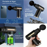 Massage 1200mAh 3200r/min 13,5x13,5cm écran tactile led massage musculaire électrique 6 vitesses 4 têtes massage massage profond