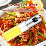 Flacon pulvérisateur d'huile 2pièces flacon pulvérisateur d'huile de cuisson de cuisine 100ml vaporisateur d'huile à pression argent