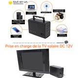 Kit Panneau Solaire pour camping 75 x125 x175mm 18V10W panneau Générateur solaire portable complete avec 4 Ampoule et 2 USB Port