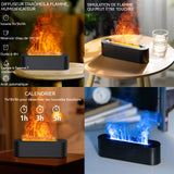 Humidificateur d'air 25,7x7x7,5cm 3 minuteries diffuseur huiles essentielles avec 150ml réservoir d'eau et 7 effets de lumière