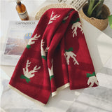 Écharpe de noël à motif d'élan, écharpe chaude tricotée d'hiver pour femme, cadeau de couple de noël, écharpe d'étudiant