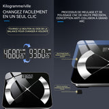 Balance avec 26 éléments de surveillance santé prise en charge de l'utilisation de l'application balance bluetooth rechargeable