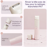 Rasoir electrique femme 200mAh IPX7 2 en 1 rechargeable pour femme à 2 têtes tondeuse de précision epilateur pour visage corps