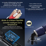 Lisseur cheveux 45w 13 niveaux réglage LED écran soins capillaires aux ions négatifs rotation 360 degrés pour curling et lissage