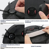 Robot aspirateur 5 en 1 forte puissance d'aspiration 1800Pa poils d'animaux détection obstacles intelligent chargeur domestique
