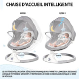 Balancelle electrique 3 en 1 gris avec télécommande 5 modes balancement minuterie bluetooth musique siège balançoire de électrique