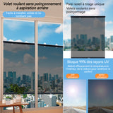 Rideaux occultants 50x125cm noir transparent anti-perforation avec ventouses stores enrouleurs PVC convient pour bureau/balcon