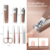 oupe ongles 7 pcs ensemble complet de coupe-ongles anti-éclaboussures beauté des ongles Avec cure-oreilles et tondeuse à sourcils