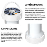 Lumière solaire 1800mAh lumière solaire rechargeable lampe camping LED pour camping pêche l'éclairage de voyage et de randonnée