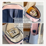 Sac à dos scolaire 44x30x13cm étudiants simple cent avec ordinateur voyage sac à dos tendance mode grande capacité rose cartable
