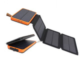 Batterie externe 20000mah 6w chargeur solaire portable chargement sans fil avec 4 usb sorties et 2 entrée avec lumière de camping