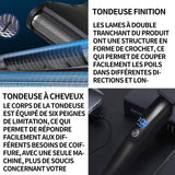Tondeuse à cheveux rechargeable avec ecran LED 6 peignes et batteries au lithium pour adultes tondeuse cheveux hommes professionnel