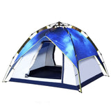 Tente 210x210x135cm tente de camping 4 personnes avec 2 portes imperméable coupe-vent et anti UV pour camping randonnée alpinisme