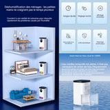 Déshumidificateur d air électrique 1400ml LCD ecran tactile déshumidification d'air avec minuterie et décongeler et déshumidifier