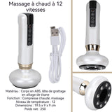 Masseur 1800mah 12 niveaux de massage chaud Avec bille d'acier pour la relaxation musculaire Masseur électrique Affichage numérique