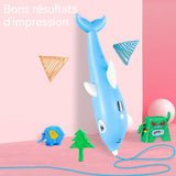 Stylo d'impression 3D 12 feuilles de cahier stylo d'impression 3D dolphin stylo de peinture graffiti tridimensionnel pour enfants