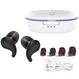 Bouchon d'oreille 4 paire insonorisés 4 tailles bouchons d'oreille en silicone réduction du bruit avec boîte de stérilisation UV
