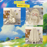 Sac à dos scolaire 42x31x13cm computer bag large capacity backpack casual cartoon cute student campus backpacks beige cartable
