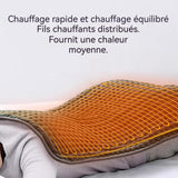 Coussin chauffant 84x43cm velours cristal 6températures 4 niveaux de minuterie protection contre la surchauffe Couverture chauffante