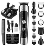 Tondeuse cheveux hommes 6 en 1 600mah IPX6 étanché LCD écran usb tondeuse à cheveux avec 6 types de couteaux et 4 peignes limites