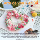 Carte de fête des mères 15x20cm enregistrement de 30 secondes Carte de vœux 3D stéréo avec couronne d'amour et bénédiction pour la