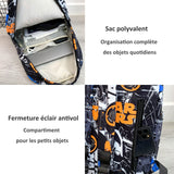 Sac à dos scolaire 42x30x13cm street super cool large capacity backpack letter print waterproof trend fashion schoolbag cartable