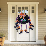Couronne de sorcière multi-pattes  30*55cm  Décoration de porte d'entrée  Design multi-pattes  Suspension de porte Halloween