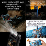 Caméra de vision nocturne 4K HD 10 cm Batterie 1400 mAh Stockage TF Surveillance Wi-Fi à distance Scènes multiples Caméra d'action