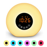 Réveil lumière du jour avec fonction veilleuse simuler le lever et le coucher du soleil avec bluetooth tf USB jouer de musique