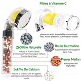 Pomme de douche pressurisée 3pcs douches aromatiques purifiantes à la vitamine C Raccordement standard Aromathérapie Ion négatif