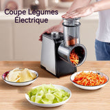 Coupe Légumes Électrique 19,5x18x12,5cm acier inoxydable cinq tubes amovibles et lavables multifonctionnel gain de temps Argent