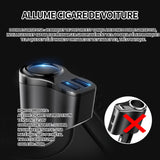 Allume cigarette 12v-24v universel 3100mA allume-cigarette voiture téléphone portable chargeur rapide 3 en 1 allume cigarette USB