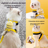 Harnais chien 40-46cm buste tour de cou 30-38cm convient aux chats pesant entre 7 et 13 chats laisse pour chat à motif abeille