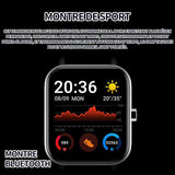Montre Internet montre intelligente 1,69 pouces résolution 240x320 220mah batterie intégrée montre intelligente de sport noir