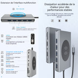 Station d'accueil 14 en 1 hub multi-interface chargement sans fil 15W TF/SD charge rapide PD 100W transmission haute vitesse 5Gbit/s