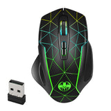 Souris de jeu sans fil Rechargeable optique mobile ergonomique avec récepteur USB anti-sommeil curseur à déplacement automatique