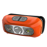 Lampe frontale 7x3.5x3.2cm lampe frontale à capteur réglage libre de l'angle de la tête de la lampe l'imperméabilisation orange