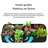 Sac de plantation 2PCS 60x60x30cm sac de plantation 8 compartiments pour aménagement paysager sac de plantation en feutre noir