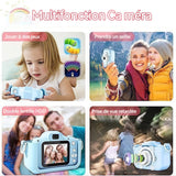 Appareil photo pour enfant 96Mpx carte 64Go lecteur de cartes double caméra avant et arrière enregistrement vidéo divers filtres