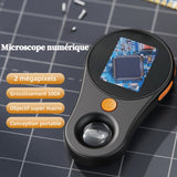 Microscope numérique haute définition de 2 millions de pixels 8 lumières LED loupe électronique portable haute définition 500x