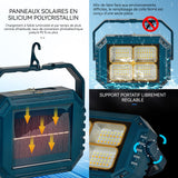 Projecteur led 40W spots solaires avec 4 modes d'éclairage et lampe de poche super lumineuse le support peut pivoter à 360 degrés