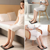 Masseur intelligent 32 x 29 cm Matériau en cuir PU 8 modes 18 niveaux d'intensité Relaxation profonde Télécommande Masseur de Pied