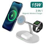 Support de chargement sans fil   Conception 3 en 1   Chargeur sans fil magnétique  Angle réglable  Base de chargement sans fil