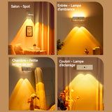 Applique murale LED 2w 3600mah 3 couleur réglable rotation à 360 degrés réglable tactile magnétique lampe murale pour intérieure