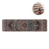 Tapis d'escalier 5pcs Classical Floral Print with Adhesive 20*75cm Anti-slip Stair Mats Elderly Pets Brown