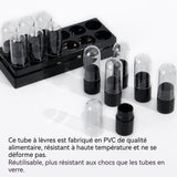 Tubes de rouge à lèvres 12PCS 9,3mm 1,5ml avec boîte de rangement tubes de baume à lèvre DIY tubes de rouge à lèvres vide clair