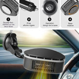 Chauffage de voiture 12x12x5cm air froid et chaud rotatif à 360 degrés dégivrage et désembuage chauffage réchauffeur de voiture