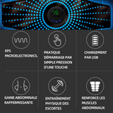 Electrostimulateur musculaire ceinture abdominale electrostimulation abdos jambes et bras equipement fitness homme et femme noir