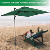 Pied de parasol 25 -38 mm tige inférieure de base parapluie télescopique pliable et stable en métal antirouille portable et réglable