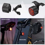 Feu arrière de vélo rechargeable de Type-C batterie au lithium intégrée 400mah modèle intelligent étanche à 6 vitesses 33x30x33mm